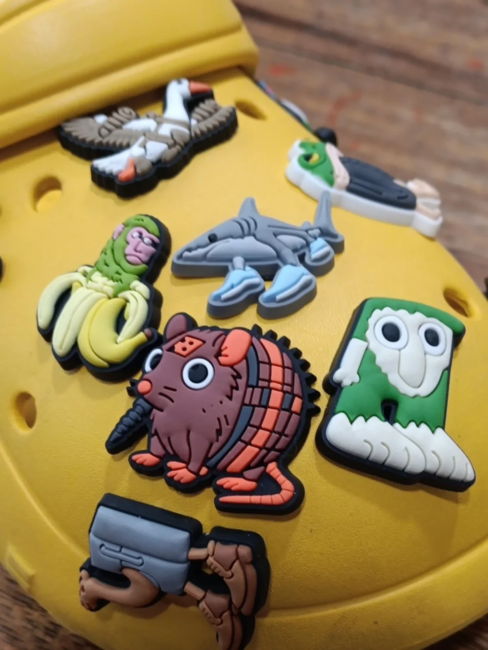Yellow Kids Clog Shoes with Fun Charms